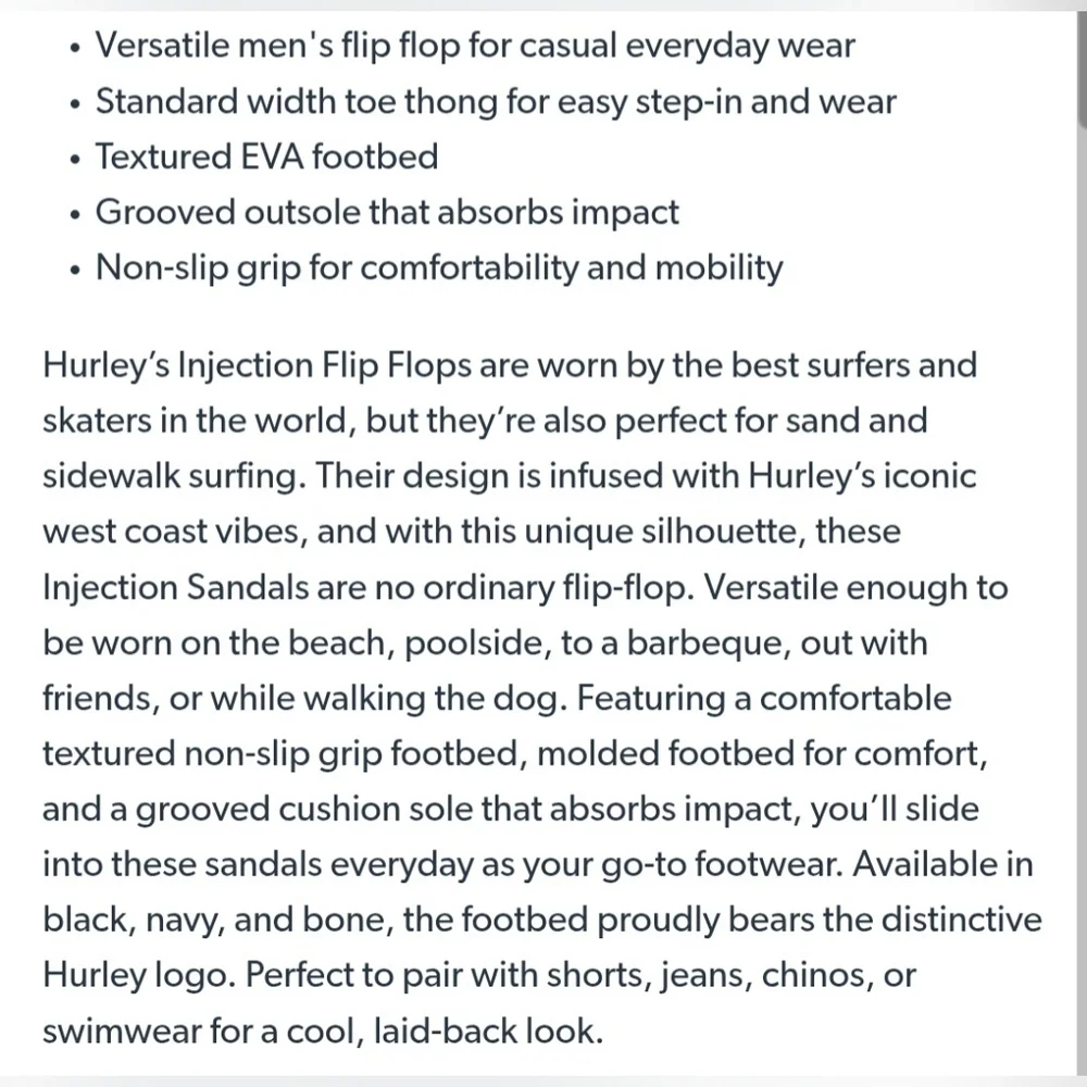 Hurley Injection Flip-flop Cream Cushioned Footbed Slip-on Thong Sandals Size 11